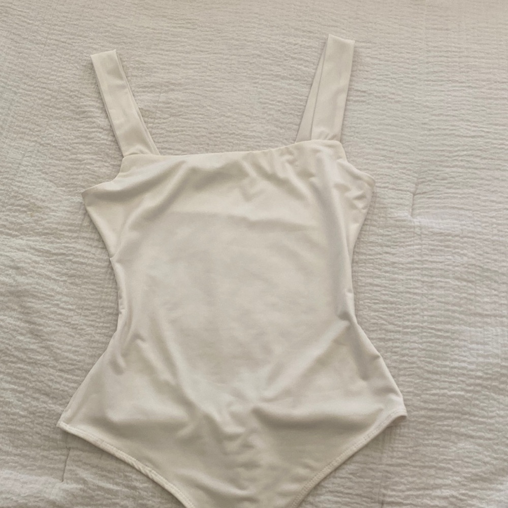 Open back white bodysuit